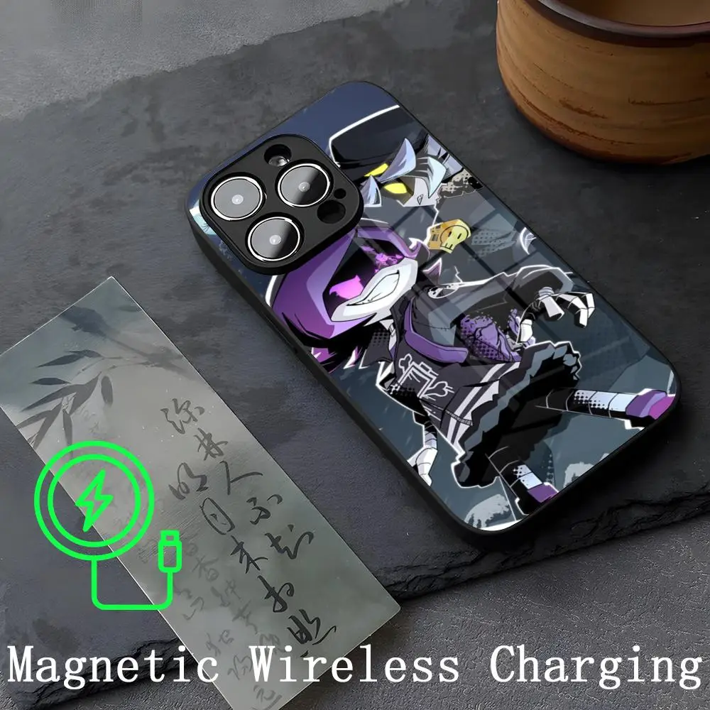 Game M-Murder Drones Phone Case Strong Magnetism Glass For iPhone 14ProMax 15 13 12 15 11 Pro XS Max Plus Mini Coque