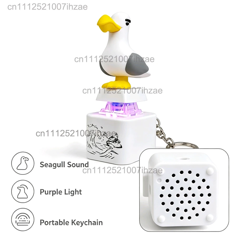 Screaming Seagull Keycap Keychain Will Glow Make Sound Novelty Keychain Decorative Backpack Desktop Decoration Creative Fun Toys