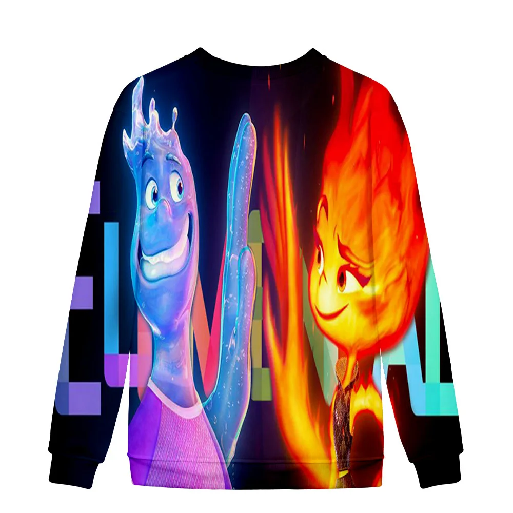 MINISO Disney Elemental Peripheral Anime Pullover Round Neck Sweatshirt Children's Clothing The Best Birthday Gift Hoodie