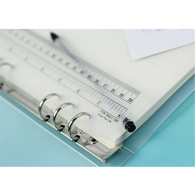 2pcs 6 Holes Ruler For Binder Planner Notebooks Office School Index Ruler Bookmark Notebooks Accessories School Stationery