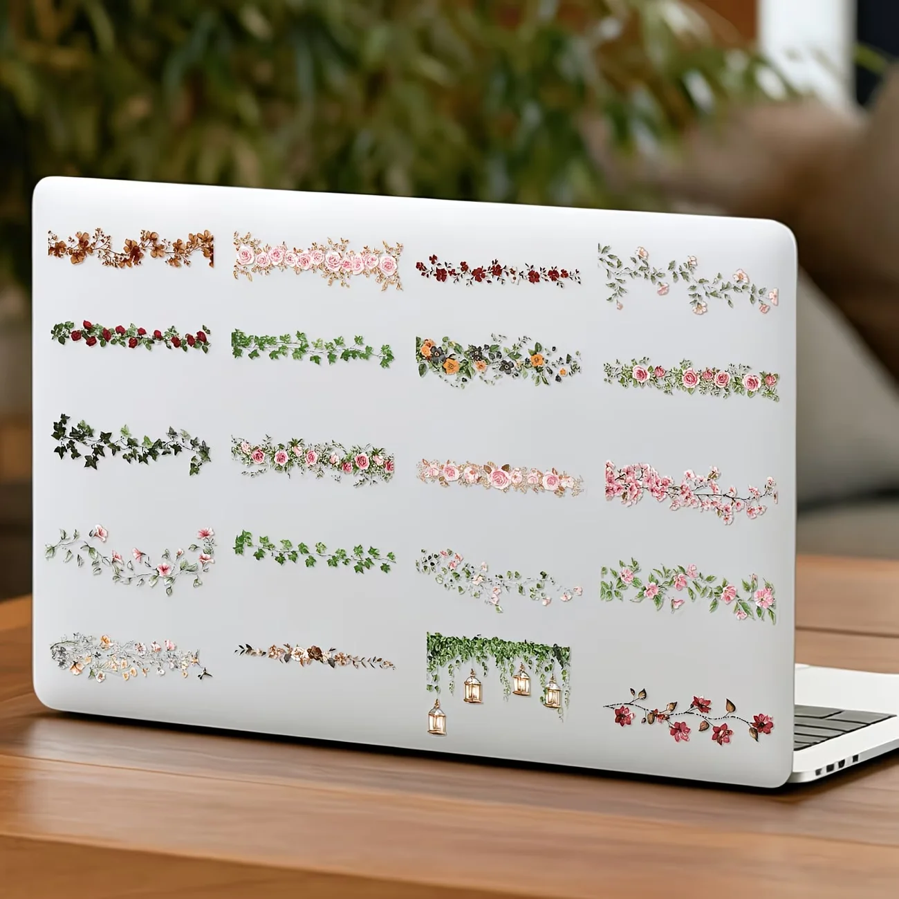 60 florale Tagebuch-Spitzenaufkleber und wasserfeste Aufkleber eignen sich für Laptops, Kühlschränke, Koffer, Desktops und Schneidegeräte – Detail 9