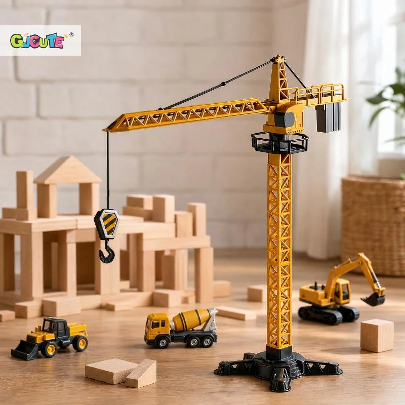 Tower Crane Toy Simulated Construction Engineering Rotatable Lifting Tower Model Educational Play For Kids Indoor Desktop Game