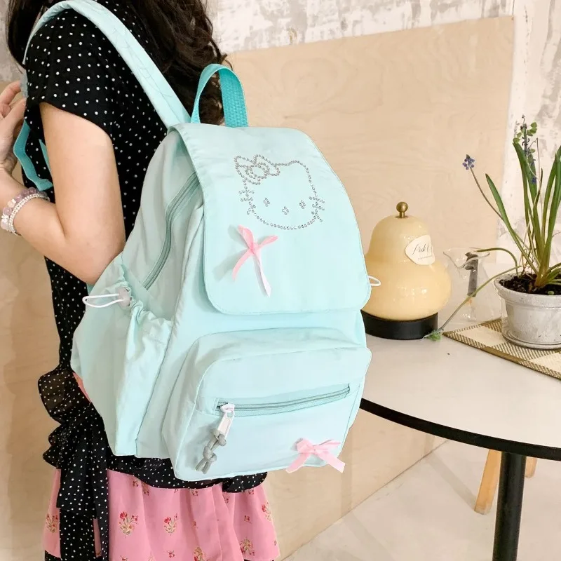 

Kawaii Hello Kitty Sanrio Student Cute Cartoon Backpack Children Large Capacity Storag Travel Bag Kindergarte Schoolbag for Kids