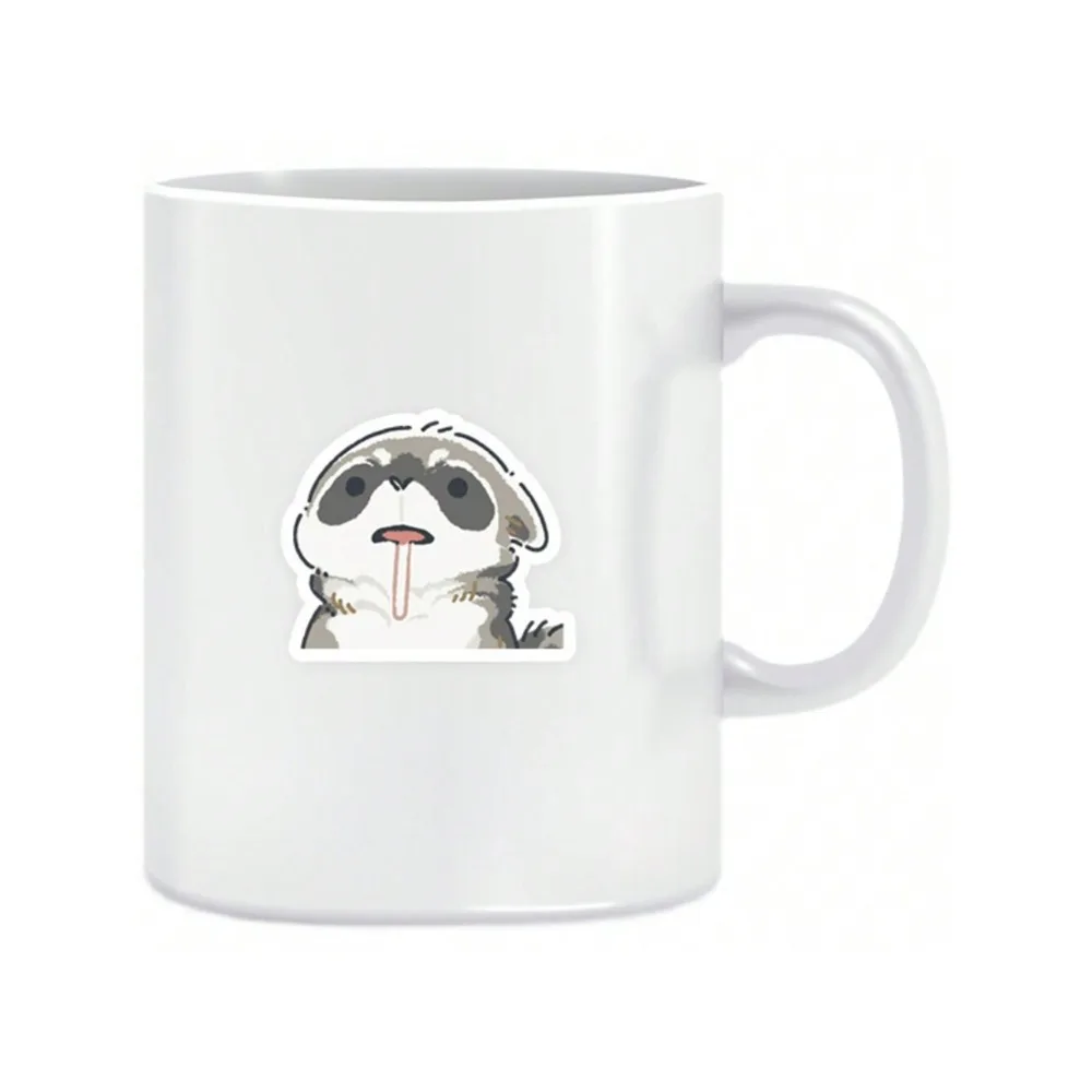 Autocollant imperméable de dessin animé mignon petit raton laveur, grand livre, ordinateur, étui de téléphone, tasse d'eau, iPad, ordinateur portable, décoration