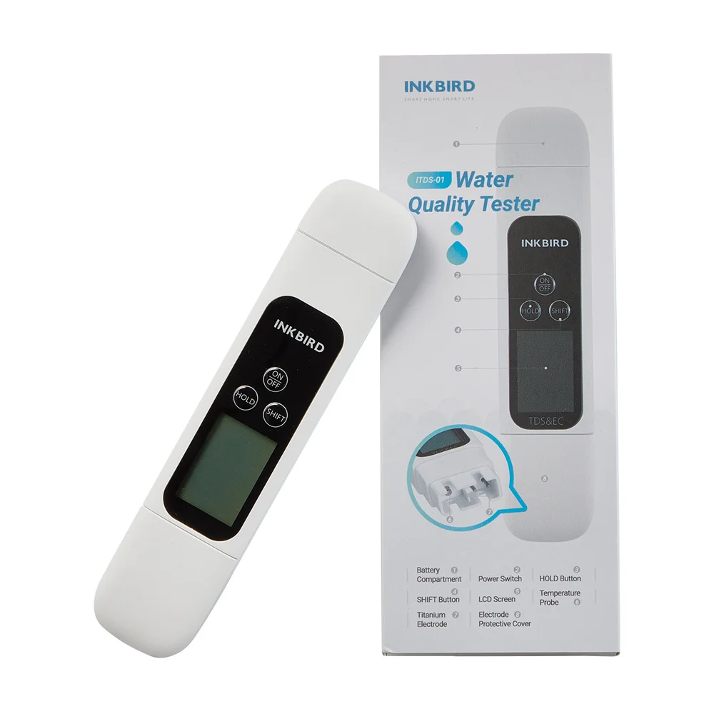 INKBIRD Water Quality Tester TDS EC & Temperature 3-in-1Instant Reading with High Accuracy Water Tester for Drinking Water