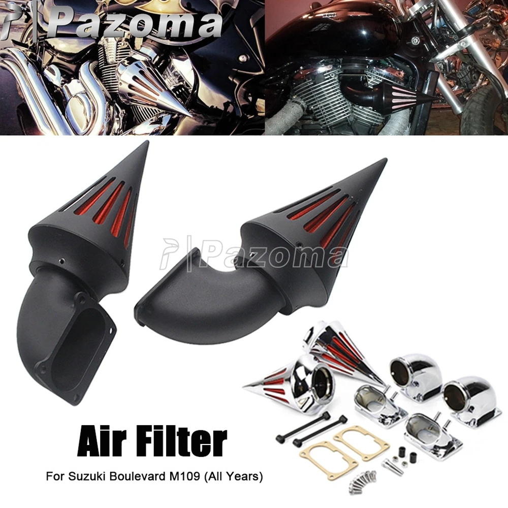 Motorcycle Dual Spike Air Clearner Filters Aluminum Cruiser Air Intake Filter For Suzuki Boulevard M109 M109R M 109R (All Years)