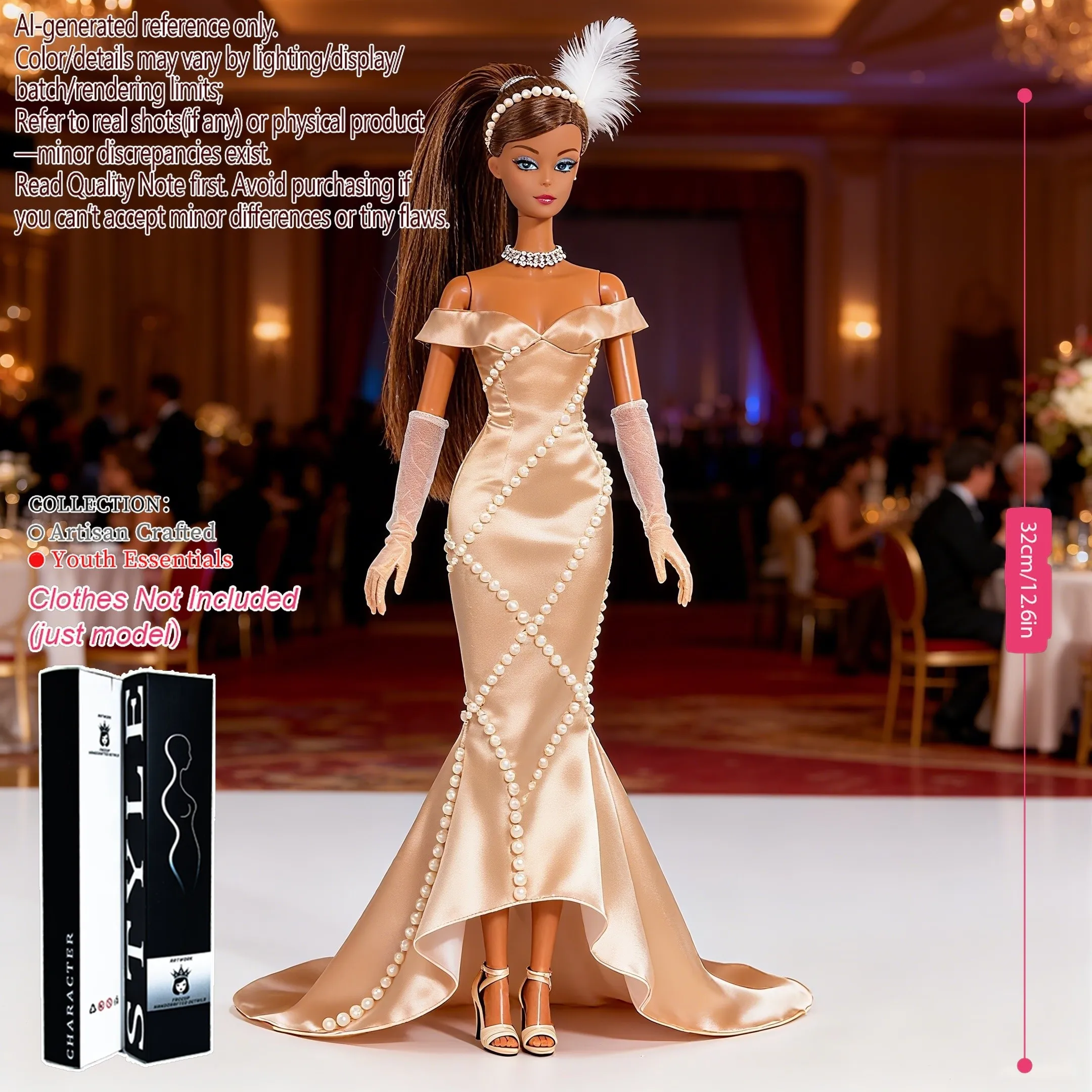 

12-Joint Desktop Ornament, 12.6in BJD Doll 1/6 Scale, Changeable Makeup Craft (no clothing)