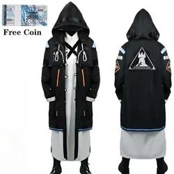 Doctor Cosplay Costume Halloween Rhodes Island Doctor Dardblue Outfits Full Set with Pants Mask Gloves Lungmen Coins