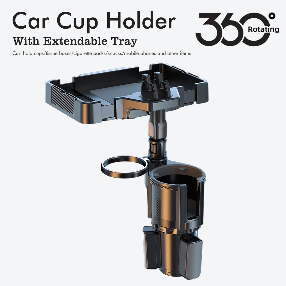 Cup Holder Tray for Car Dual Cap Holder 4 In 1 Adjustable Car Cup Holder Car Drink Phone Holders Snack Tray Expander