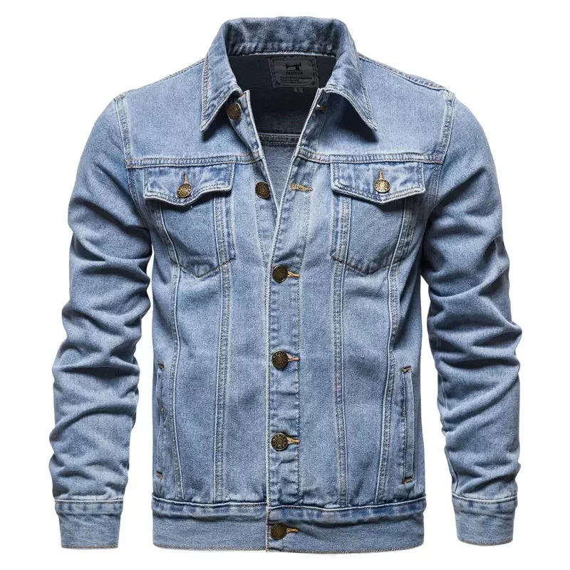 

New autumn and winter high-quality cotton denim jacket for men, trendy, fashionable, casual, versatile jacket top