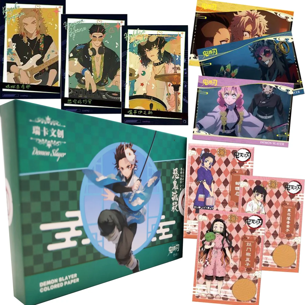 

Japanese Anime Demon Slayer Collection Cards Highly Popular Character Exquisite Creative Color Paper Peripheral Cards Kids Gifts