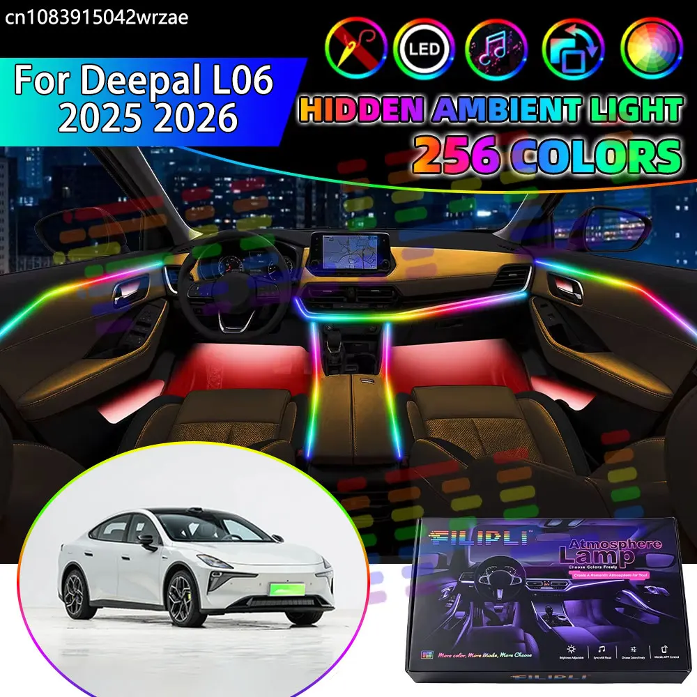 For Deepal L06 2025 2026 C518 RGB Car Interior Ambient Lights Strips Breathing Lighting Kit App Control LED strips Auto Parts