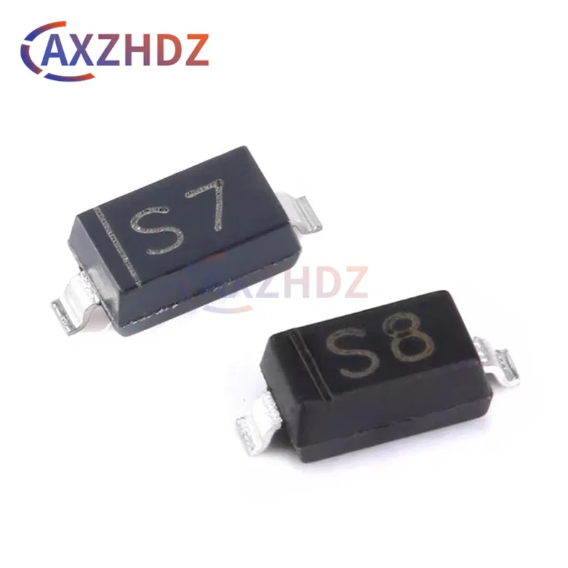 

100PCS BAT42W BAT43W SOD-123 Type Codes S7/S8 BAT43W-7-F BAT42W-7-F SMD 30V 200mA 0.2A Surface Mount Schottky Barrier Diode
