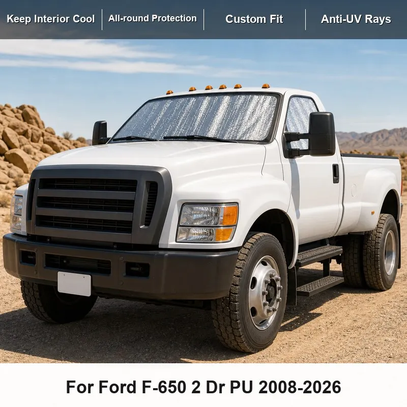 For Ford F-650 2 Dr PU 2008-2026 Full Set Car Window Sunshades UV Block Privacy Heat Insulated Foldable Car Curtain