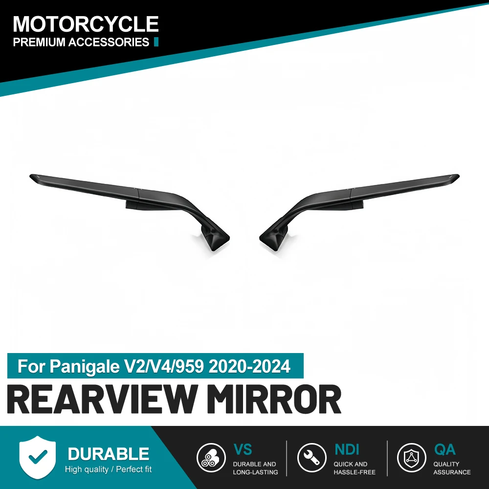 1 Pair Motorcycle Side Rearview Mirror FOR Ducati Panigale V2 V4 959 Black Winglet Blade Mirrors Durable Replacement