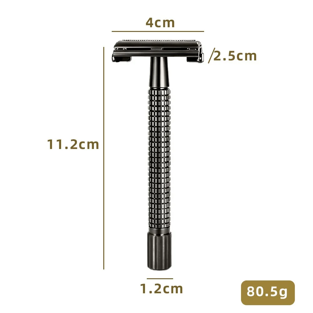 Butterfly Open Double Edge Safety Razor Men's Classic Manual Razor With 10 Blades Reusable Wet Shave Tool for Smooth Close Shave