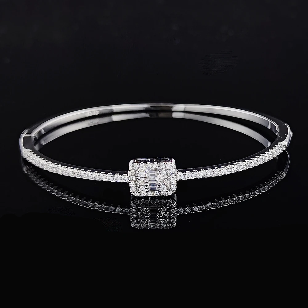 2023 New Arrival Luxury Rectangle Bracelet Bangle for Women Anniversary Gift Jewelry Wholesale S8058