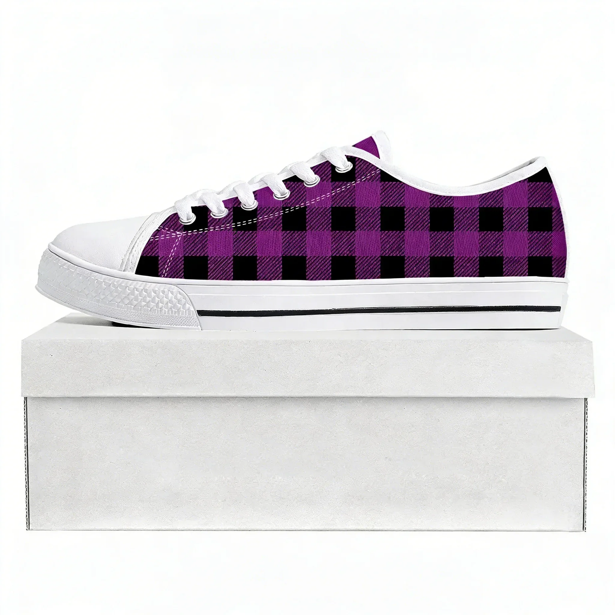 Buffalo Plaid Pattern Low Top Sneakers Mens Womens Canvas Sneaker  Prode Casual Couple Shoes Custom Shoe