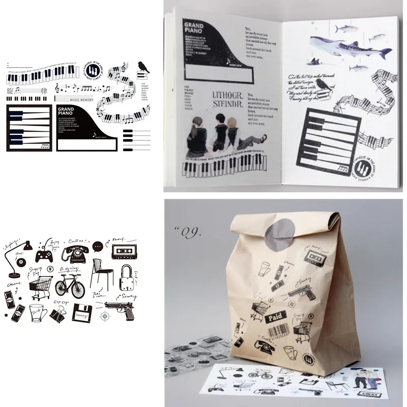 

Прозрачный штамп для пианино, штамп для резки, штамп для самостоятельного скрапбукинга, прозрачные штампы, листы 7004