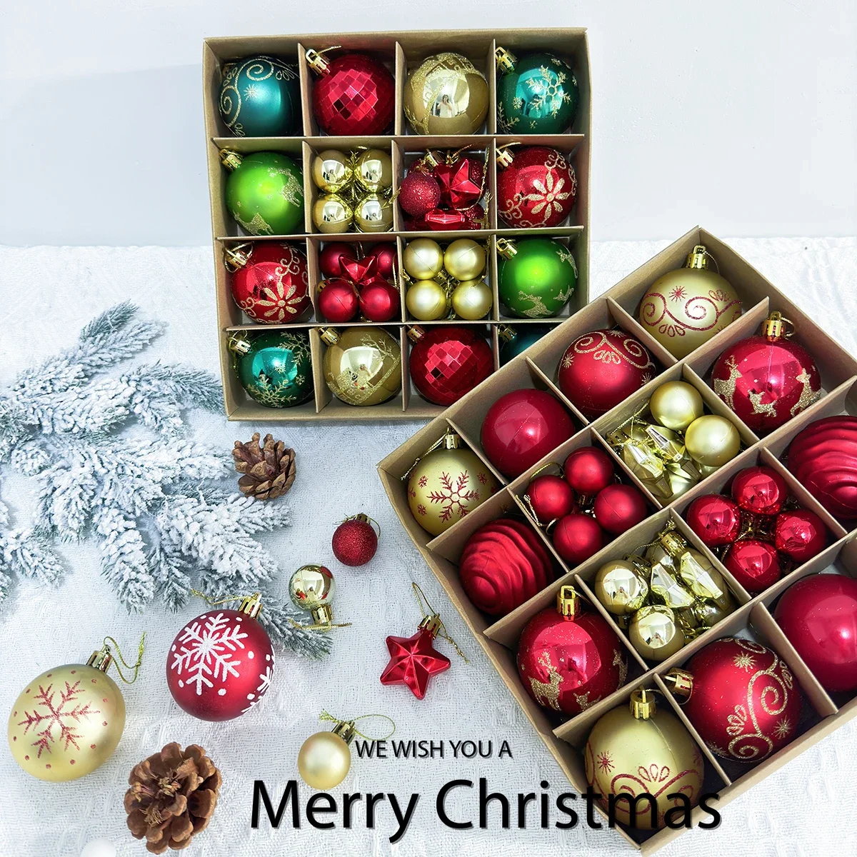 44Pcs 3/6CM Christmas Ball Christmas Tree Decoration Ornaments for Home Decor Halloween New Year Navidad Pendant Ball Accessory