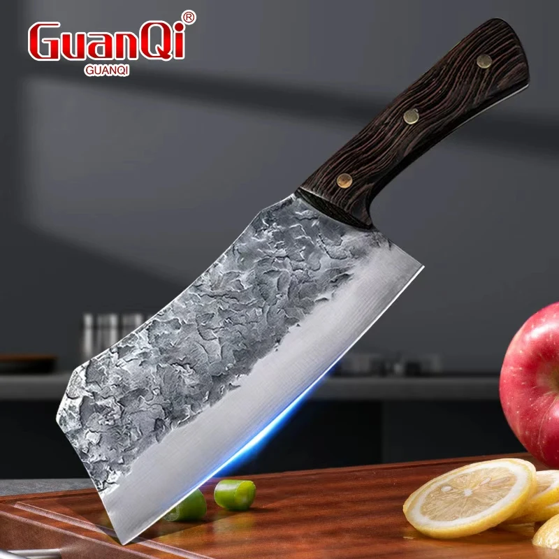Traditional Handmade Forged Kitchen Knife High Carbon Steel Butcher Knife Forged  Kitchen Cleaver Meat and Vegetable Knives