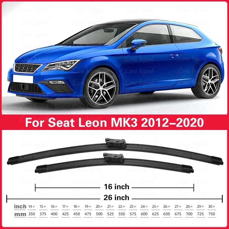 

Front Windscreen Windshield Wiper Blades Set For Seat Leon MK3 5F 5F8 2012 2013 2014 2015 2016 2017 2018 2019 2020