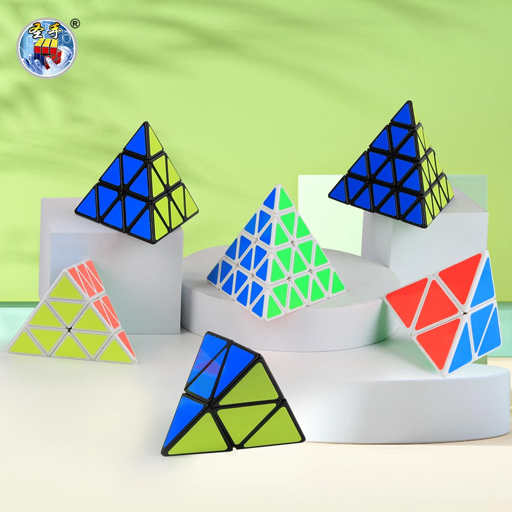 SENGSO Pyramid Cube 2x2 3x3 4x4 Special Cubo Sticker Magic Speed Cubu Profession Puzzle High Quality Kid's Fidget Toys