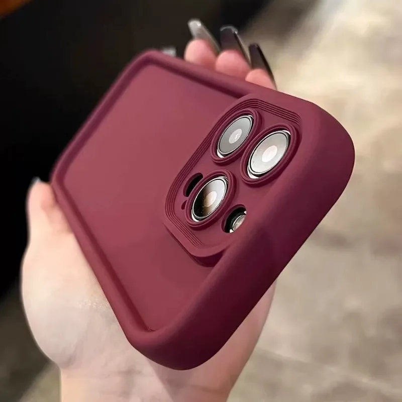 آيفون 17 الهواء 16 15 14 13 12 Mini 11 Pro Max Plus كاندي اللون جراب هاتف أنيق للصدمات غطاء ناعم سليم واقية