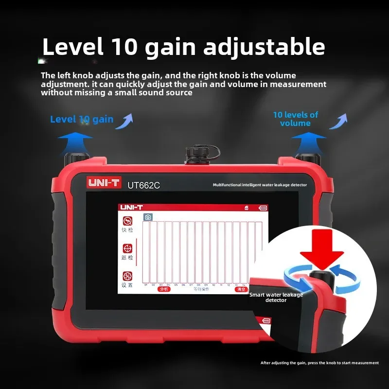 New UT662B Multi Functional Intelligent Leakage Detector High Precision Water Pipe Floor Heating Leakage Point Detector