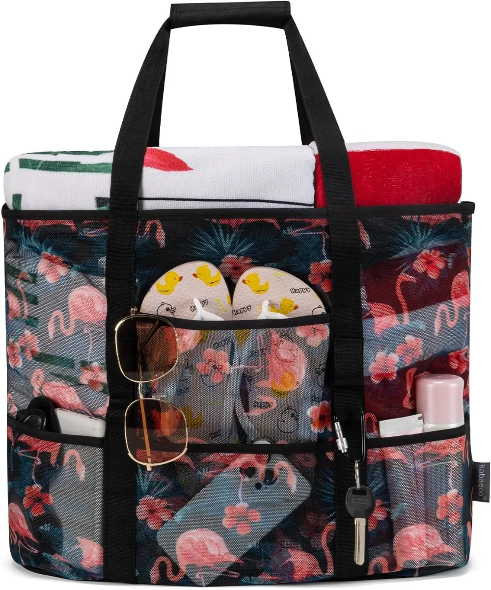 KABAQOO Mesh Beach Bag Extra Large Waterproof