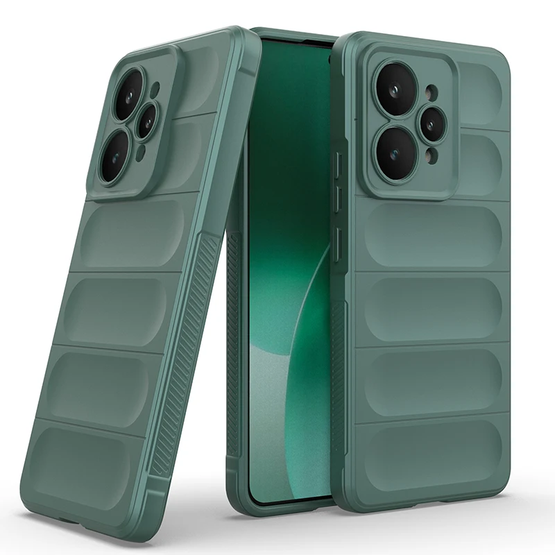 Shockproof Shield Phone Case For Realme 15 Pro 15T P4Pro Power 5G TPU Frame Flannel Lining Four-Corner Airbags Protective Cover