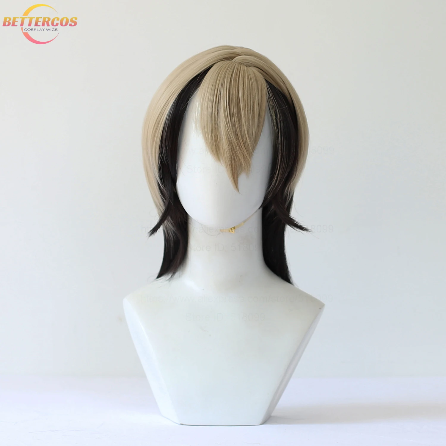 High Quality Zanka Nijiku Cosplay Wig 42cm Mixed Colors Scalp Heat Resistant Synthetic Hair Party Costume Anime Wigs + Wig Cap view 2