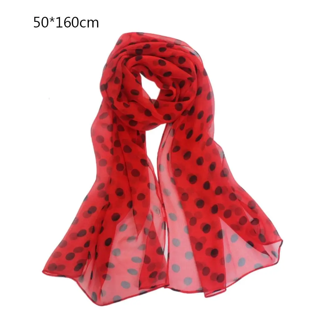 Shawl Soft Head Wraps Headband Neckerchief Hijab Scarf Polka Dot Scarf Ladies Women\'s Scarves Shawl Silk Scarf