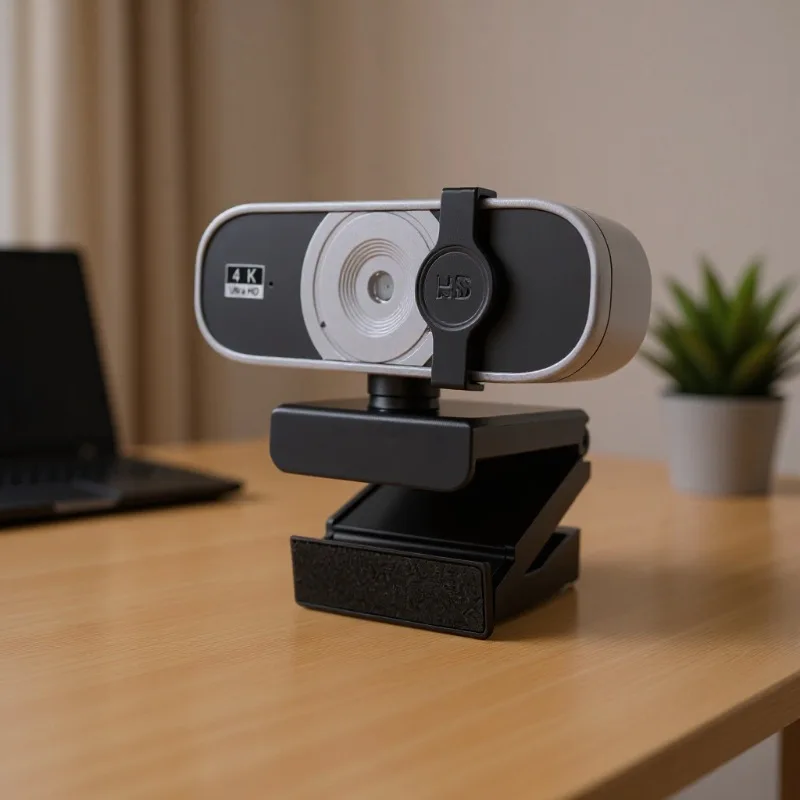 Live conference  business travel mini webcam, 4K/1080P HD at 30fps, built-in microphone, portable for video meetings and trips.