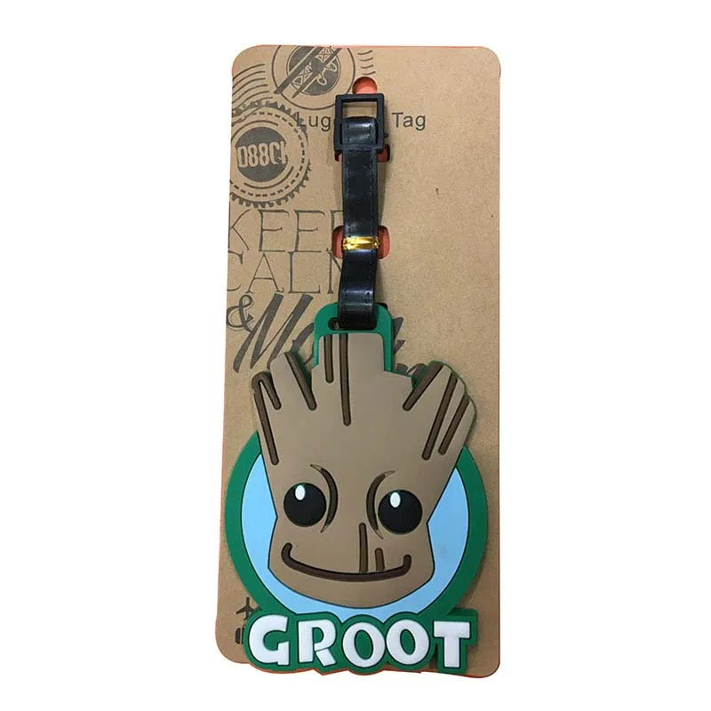 New Groot & Mickey Mouse Disney Travel Accessories Luggage Tag Silica Gel Suitcase ID Addres Holder Baggage Boarding Tag