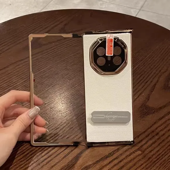 

Роскошный чехол для телефона из искусственной кожи для Huawei Mate XT Ultimate, полностью в комплект входит магнитный шарнирный кронштейн, полный защитный чехол