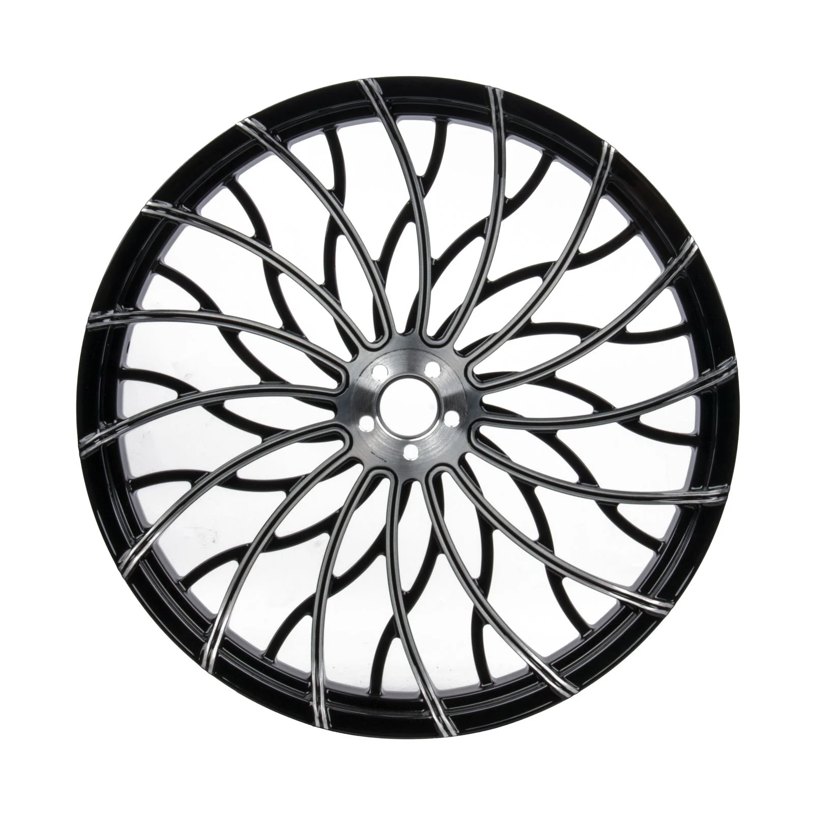 Custom 3D Forged Black Wave CNC Front Rear Motorcycle Wheels Compatible With 2018 2024 Fat Boy And BreakoutMotorcycle WheelMoto