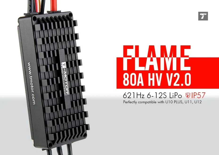 T-MOTOR Flamme 80a hv v 2,0 esc 6-12s wasserdicht esc ip54 für kommerzielle uav Drohne für p80 u11ii mn705s mn805s u7 v 2,0 Motor