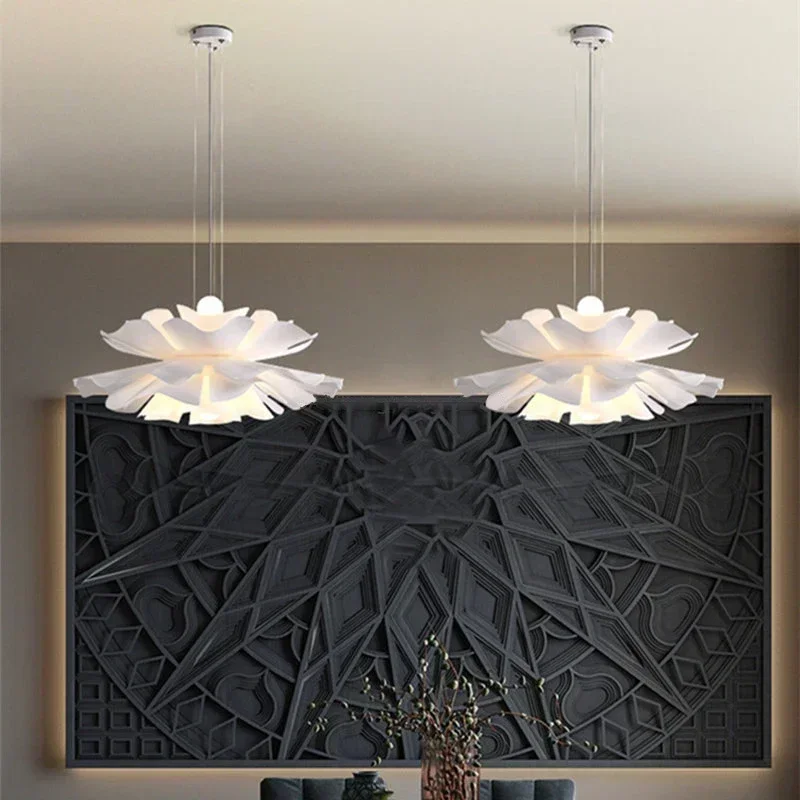 

Modern Acrylic Flower Chandelier Multi-layer LED Pendant Lamp for Dining Room Bedroom Study Creative Indoor Lighting Fixture