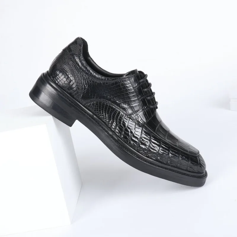 Men's Shoes Autumn Winter Crocodile Genuine Business Men's Suit Formal Banquet Casual Leather Suede Shoes Loafers Men's Sneakers
