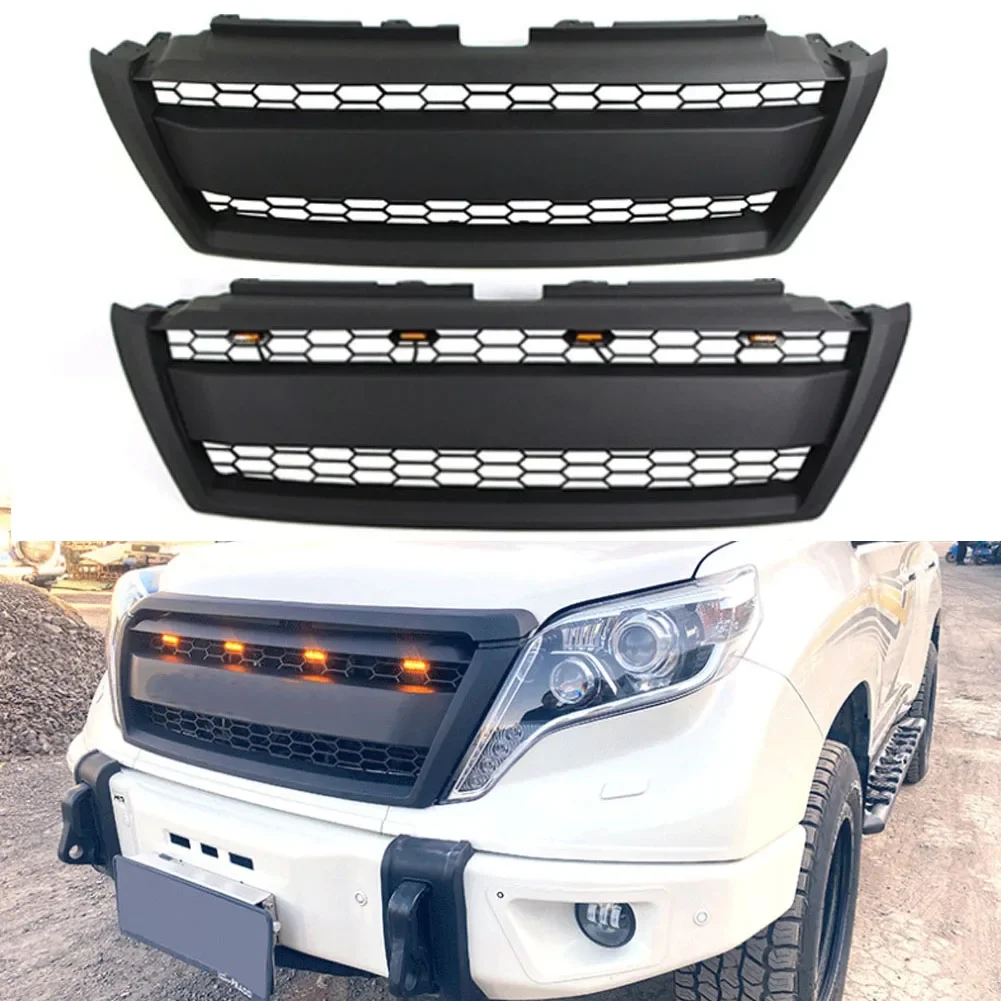 Racing Grille Front Upper Grill Black Grille With Led Letter 4x4 Off Road Auto For Land Crusier Prado Fj150 2014~2018