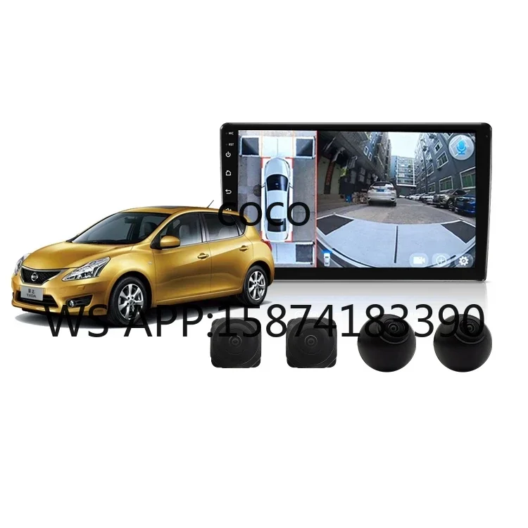 360 Degree Panoramic Car System, 1080P AHD Car DVR Rear View Camera Parking Recording System