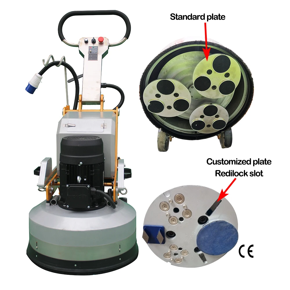 9 Head Planetary System Floor Polishing Machine 220V Single Phase Concrete Grinder