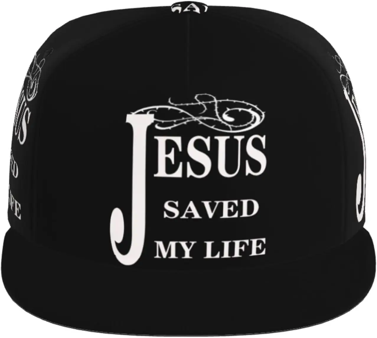 Jesus Christian Faith Cross Flat Bill Brim Four-Sided Printing Baseball Cap Cool Hip Hop Trucker Hat Men Women Adjustable Baseb