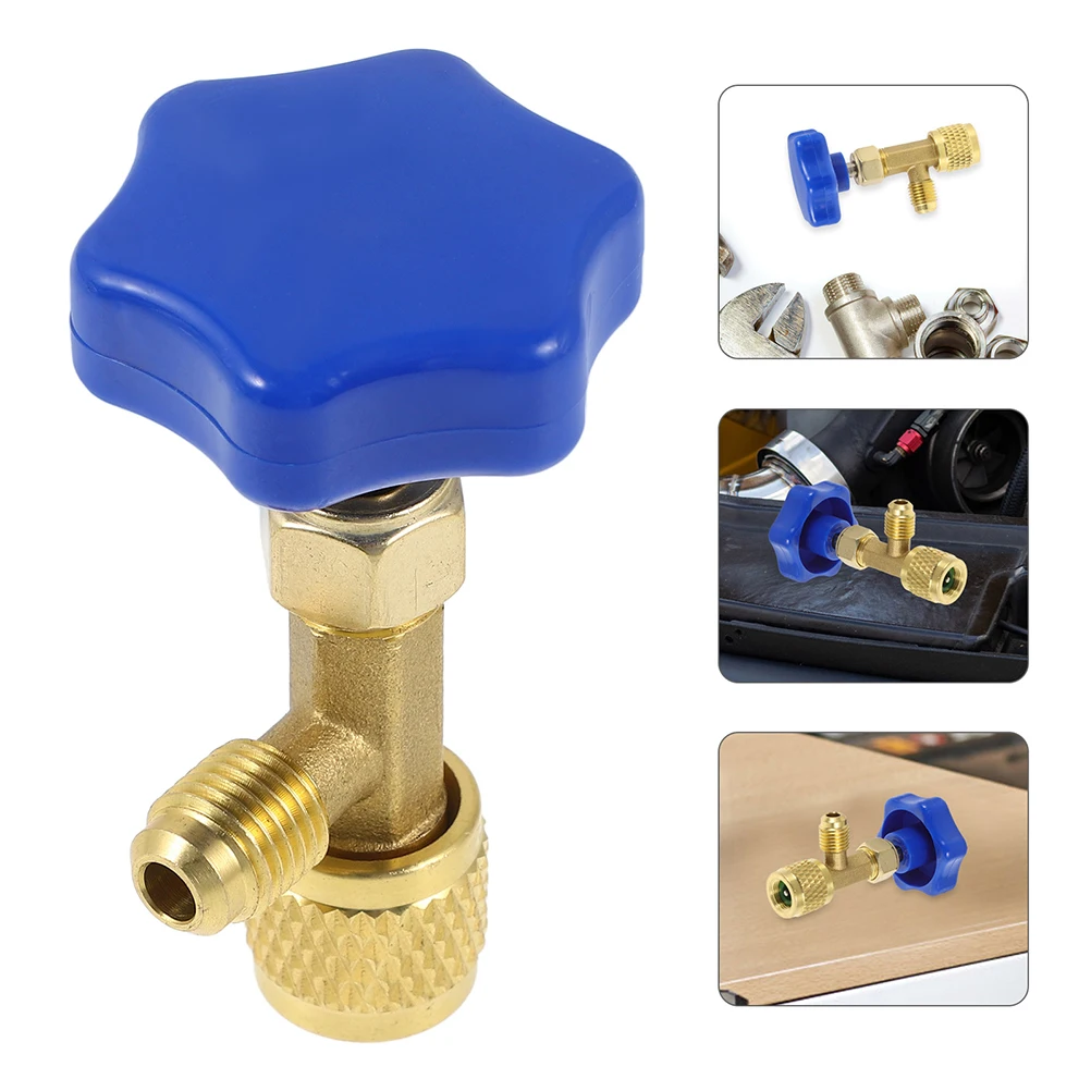 

2pcs Air Conditioning Refrigerant Control Valves Safety Adapter Flow Control Ball Valves Refrigerant Charging Valve Opener