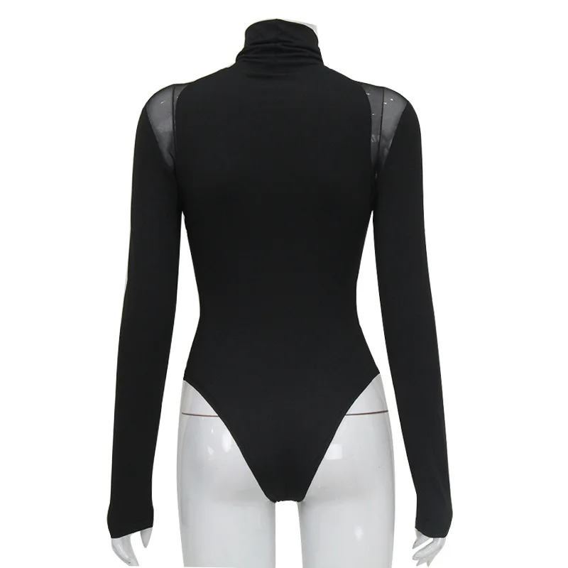 Bodysuit Illusion Womens Sequins Decorated Festival Nightclub Club Stage Dance Party Evening Sexy Slim-Fit Cool Stylish Trendy