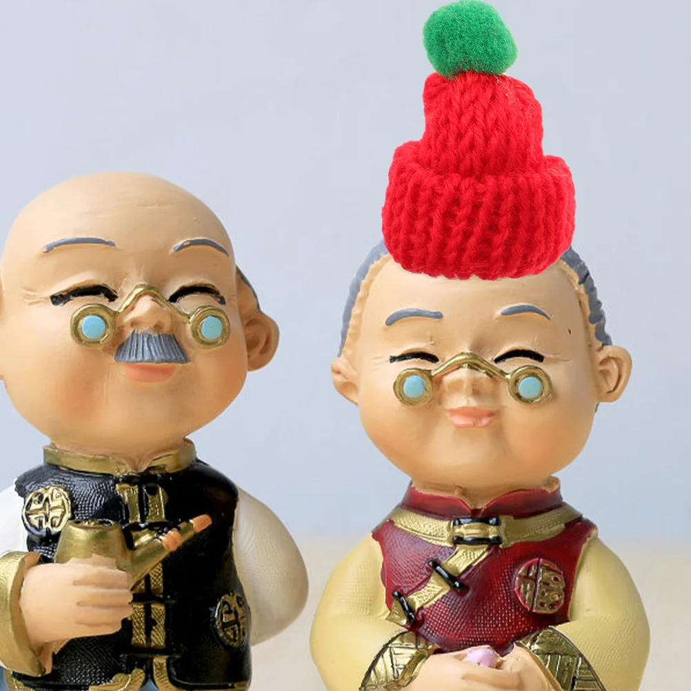 

12pcs Mini Christmas Knit Hats Scarves Set Festive Craft Decorations Durable Yarn Party Cap Props For Crafts