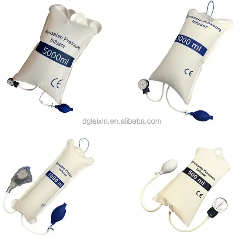 Blood Pressure Infusor Cuff Set With Stamping Plastic Bag Accessory Kit