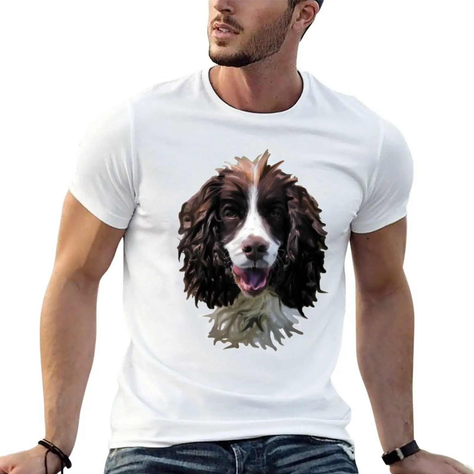 Springer spaniel T-Shirt oversizeds oversized t shirt men t shirts high quality