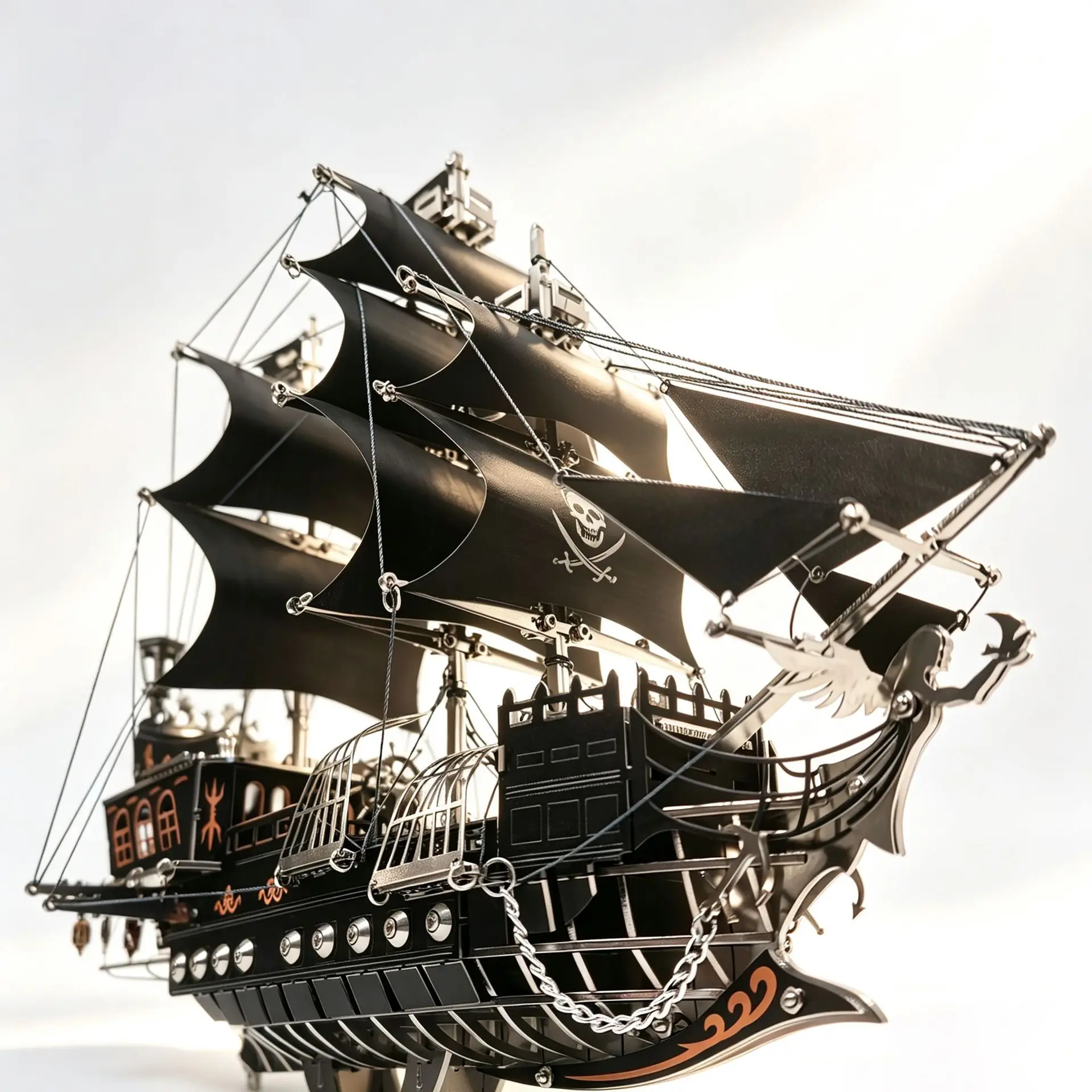 Pirate Ship 3D stereoscopic puzzle, high-difficulty metal assembly model, DIY gift, educational toy, home decoration view 4